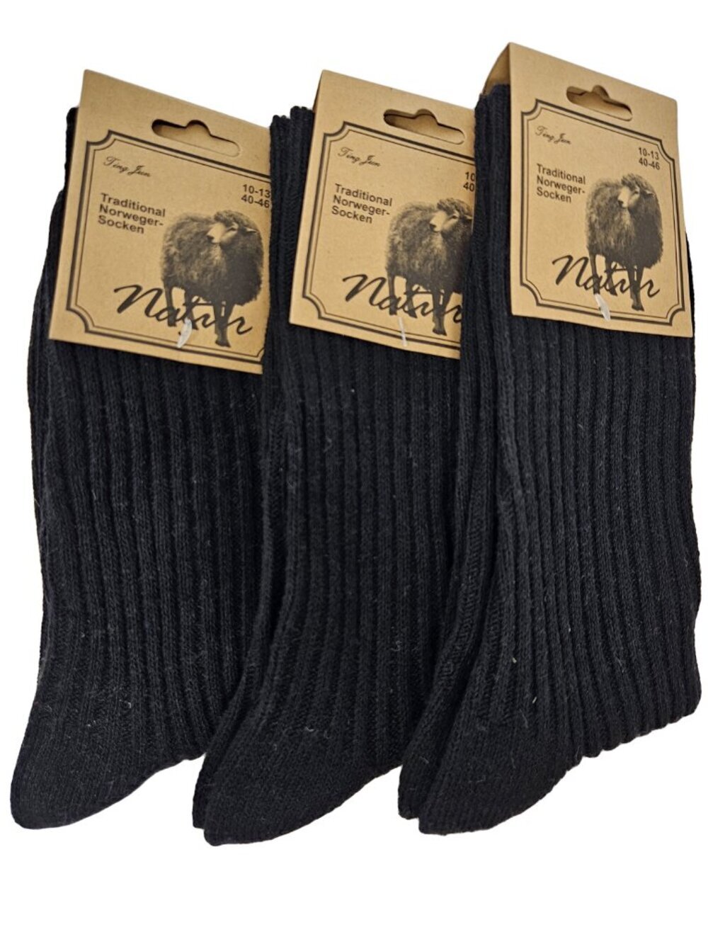 Men Wool Blend Socks Size 10-13 Norweger Warm Winter Boot Thermal Crew Socks NWT